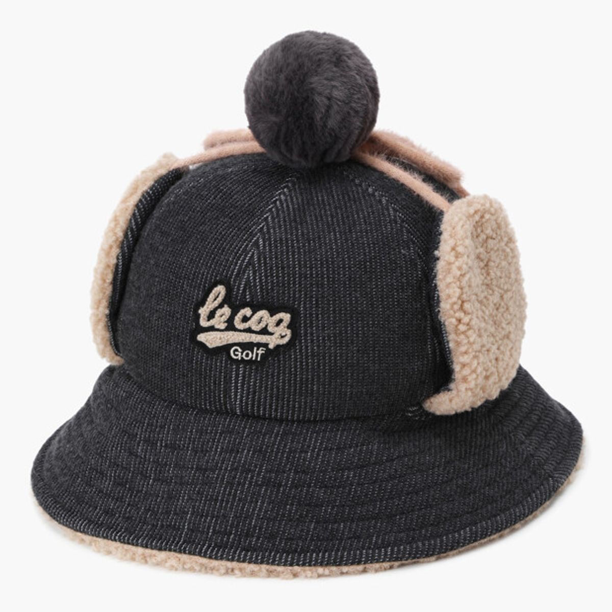 르꼬끄 골프(LECOQ GOLF) 여성 폼폼 귀도리 버킷햇 _GREY GR322LCP92