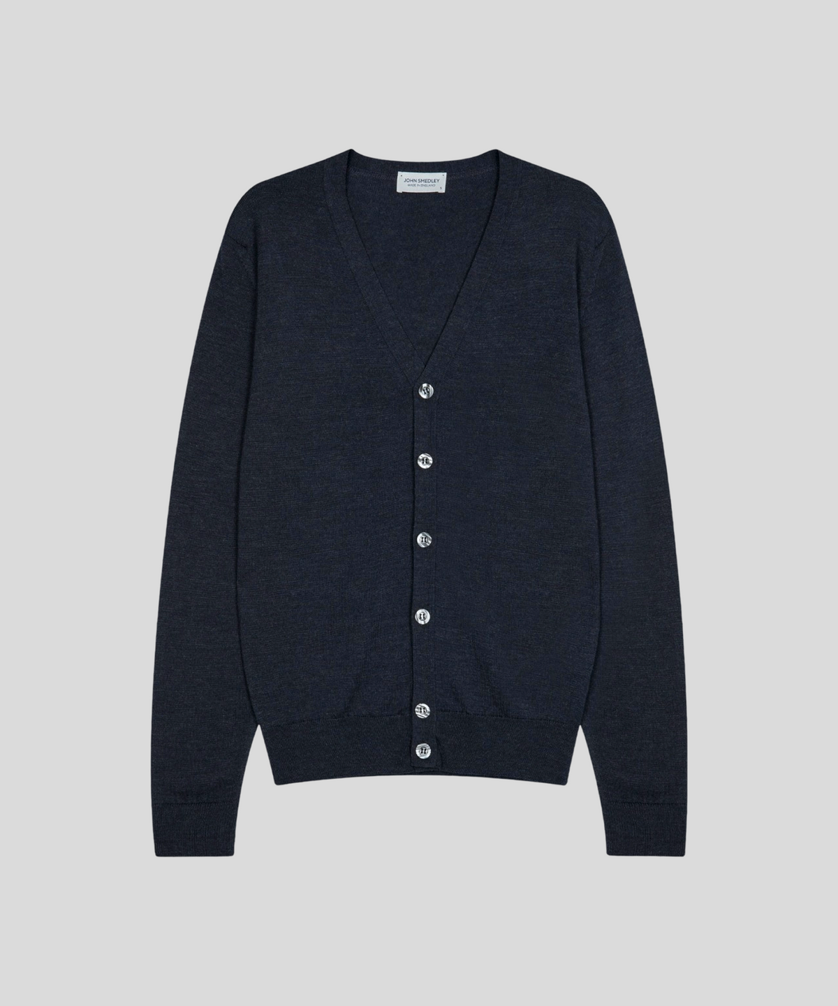 존 스메들리(JOHN SMEDLEY) BURLEY Extra Fine Merino Wool Standard Fit V-Neck Cardigan Core 5 Colors
