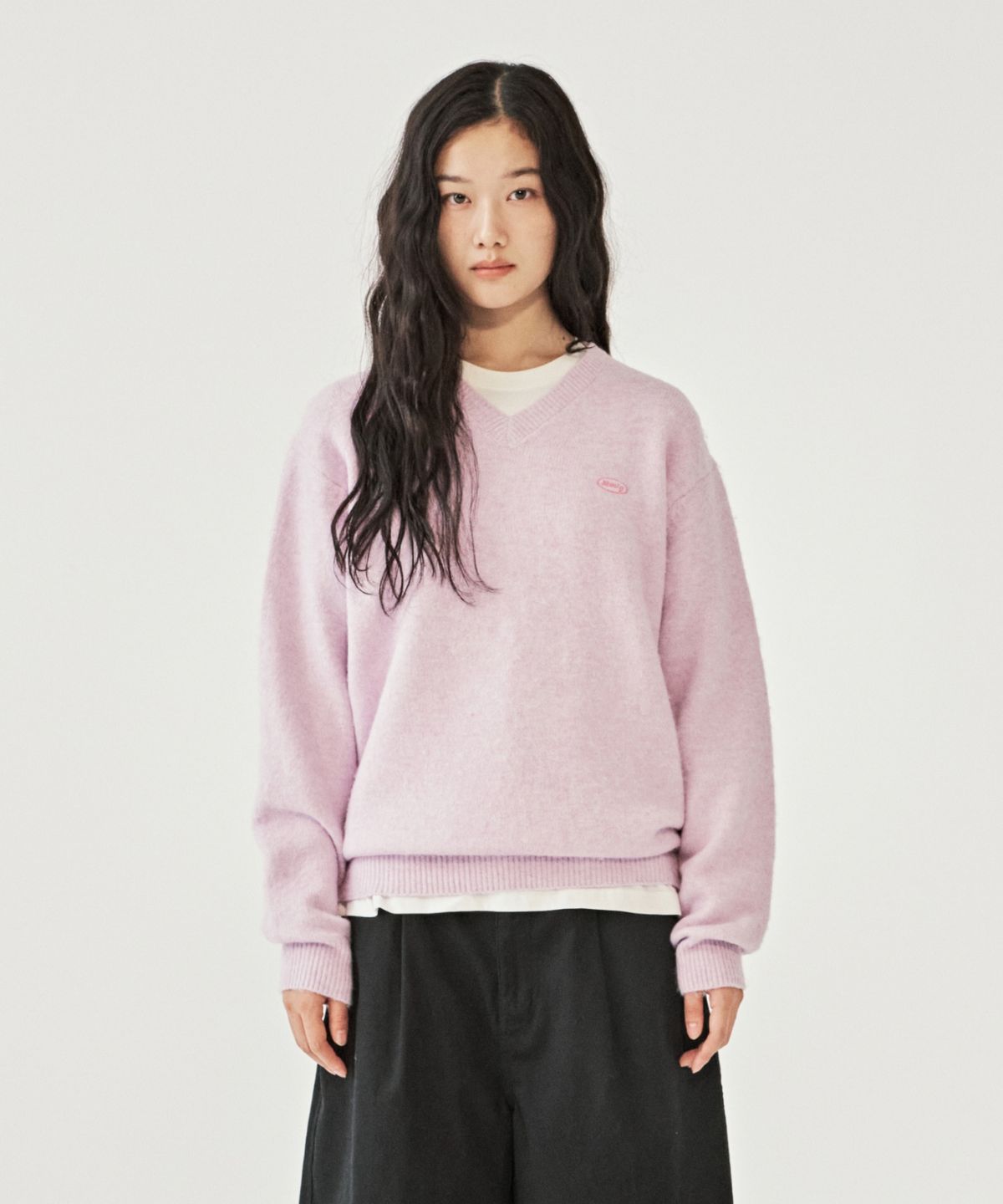 엠엠엘지(MMLG) SUNDAY V-NECK KNIT (LAVENDER)