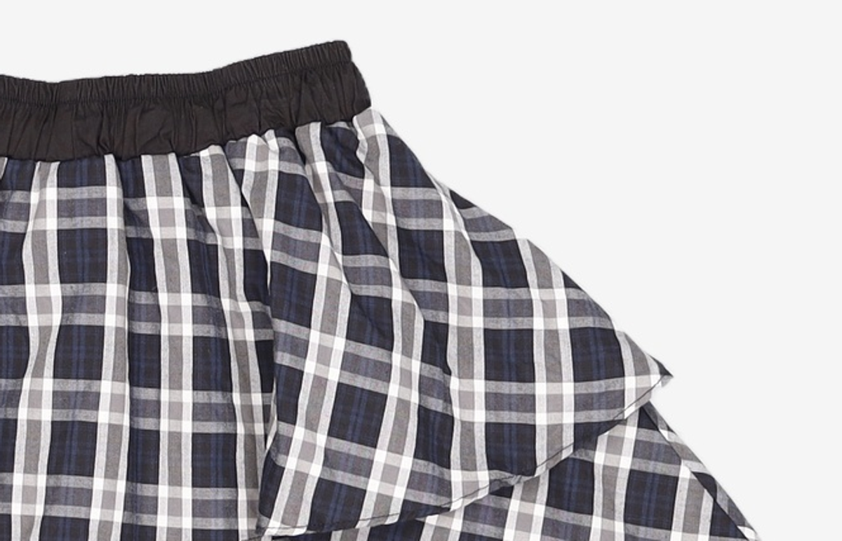 오헤시오(OHESHIO) CANCAN COLORED SKIRT, BLACK CHECK FREE