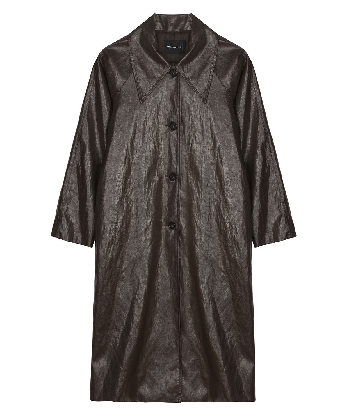 닉앤니콜(NICK&NICOLE) LEATHER BELTED LONG COAT_BROWN