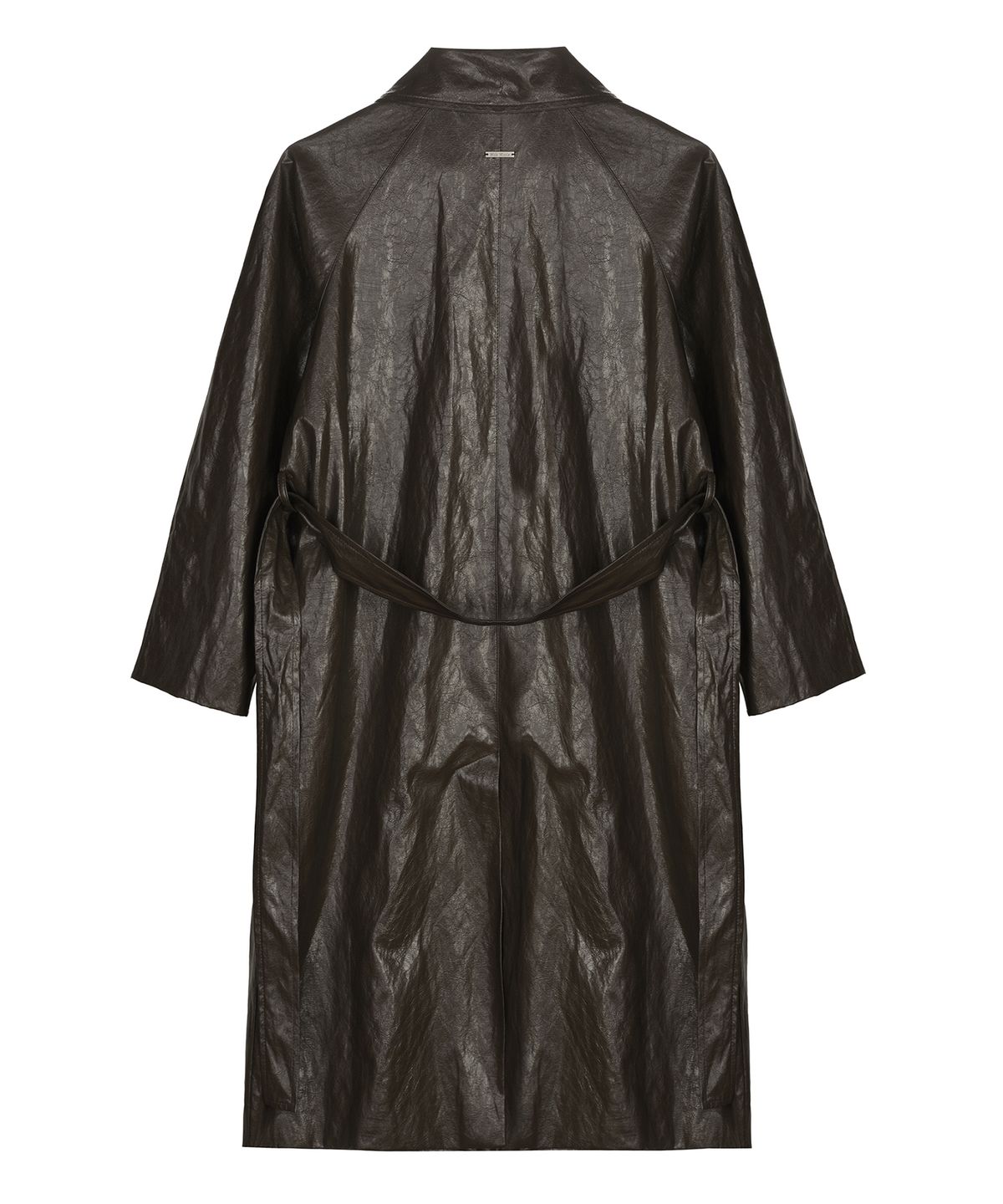닉앤니콜(NICK&NICOLE) LEATHER BELTED LONG COAT_BROWN