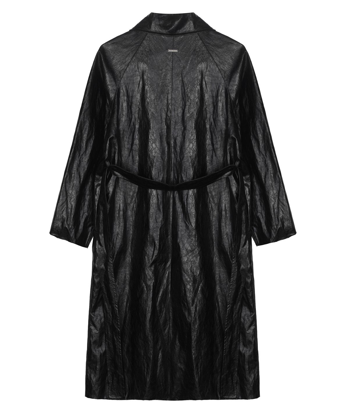 닉앤니콜(NICK&NICOLE) LEATHER BELTED LONG COAT_BLACK