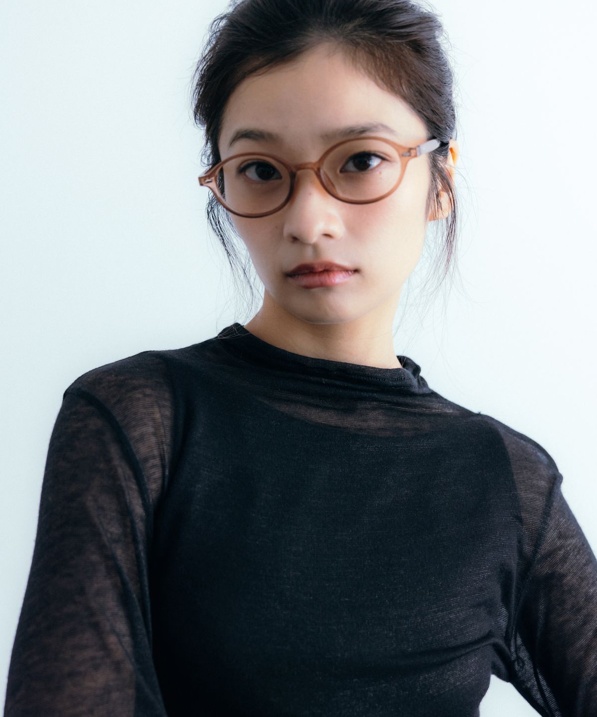 이요우아(IYOWUAH) Soft Half-Neck Long Sleeve, Black