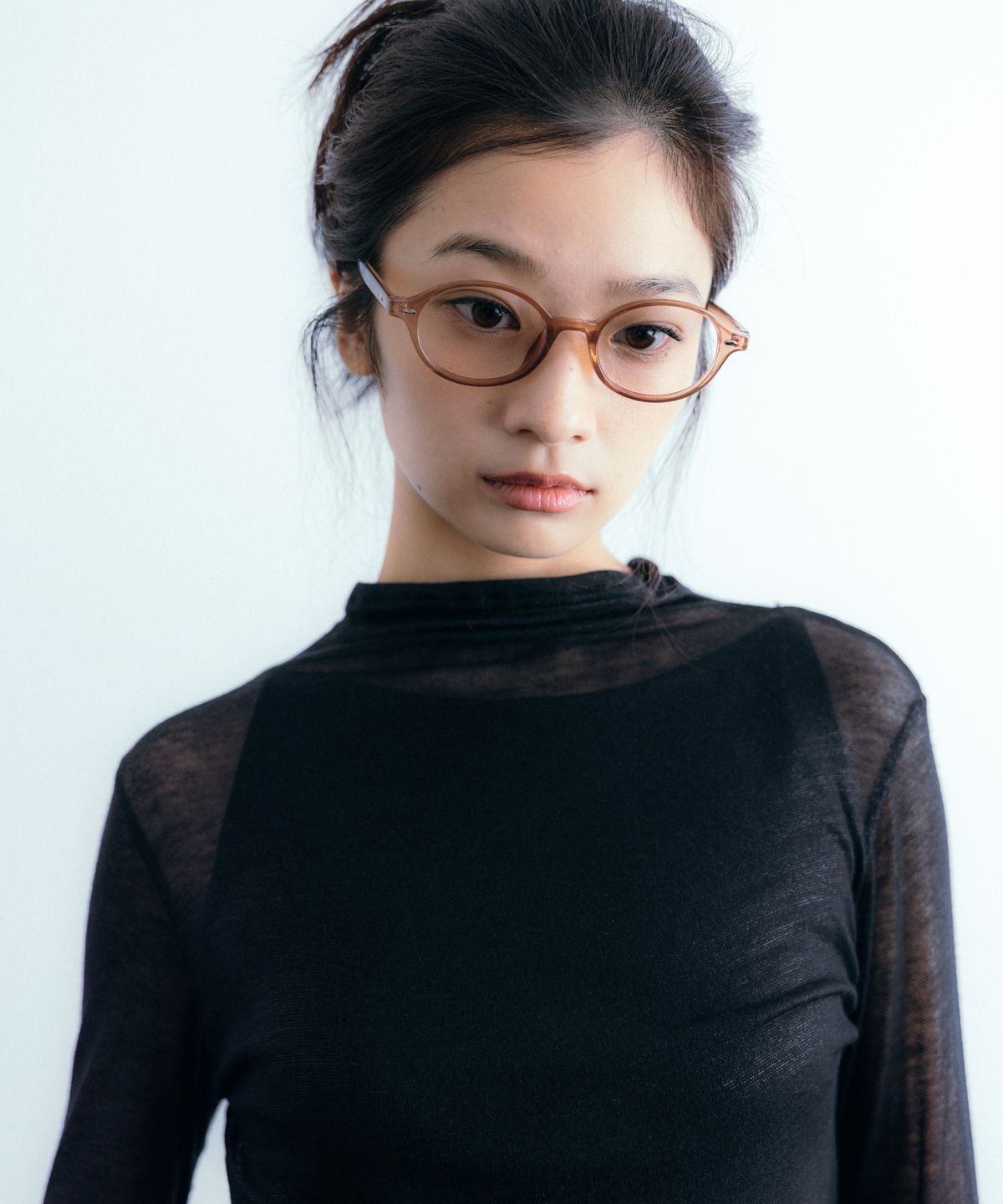 이요우아(IYOWUAH) Soft Half-Neck Long Sleeve, Black