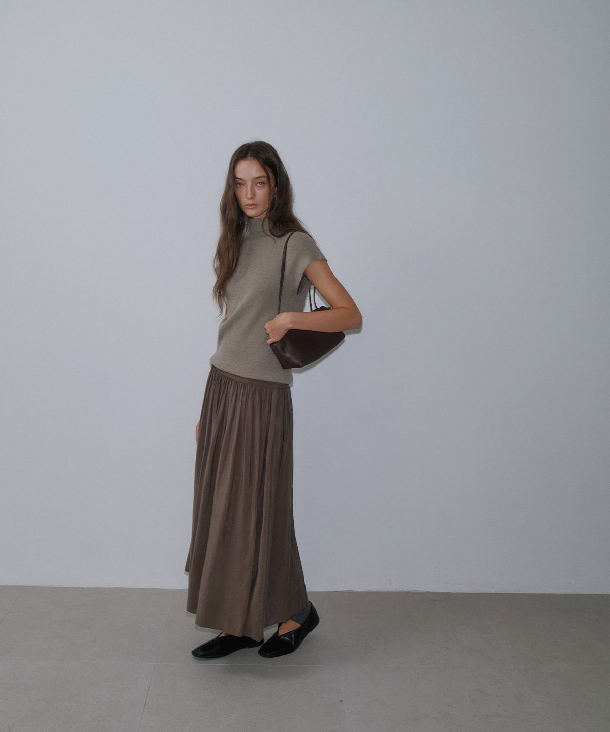 가더(GARDER) Oad Long Skirt (Brown)