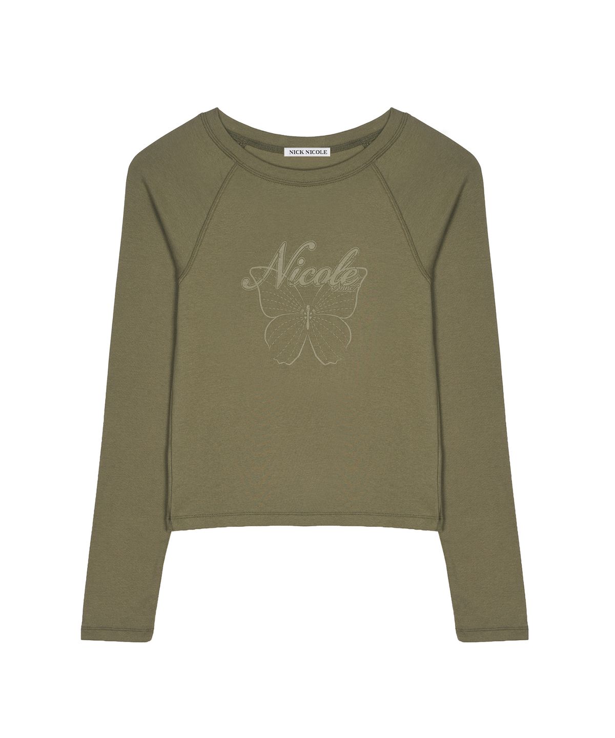 닉앤니콜(NICK&NICOLE) NICOLE BUTTERFLY RAGLAN TOP_KHAKI