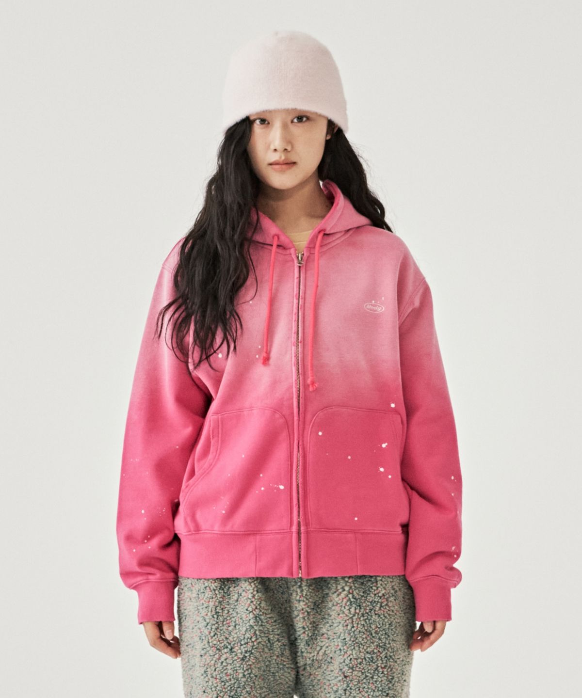 엠엠엘지(MMLG) DYED WORKSHOP HOOD ZIPUP (PINK)