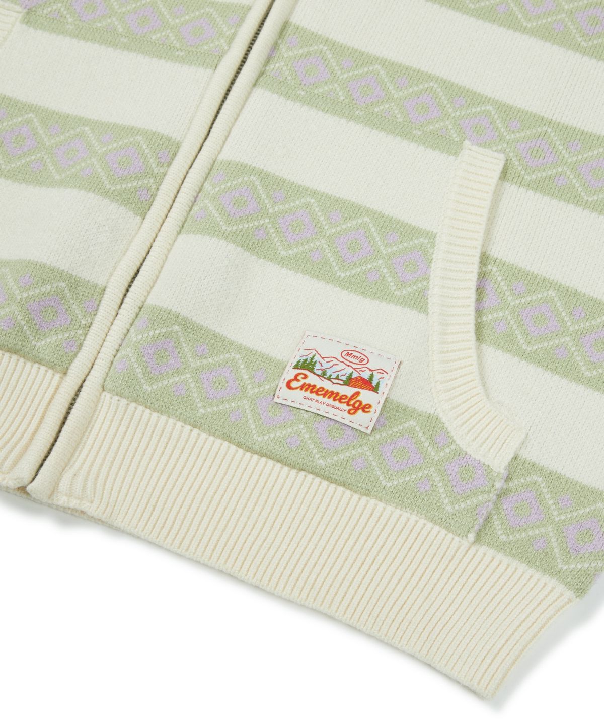 엠엠엘지(MMLG) ALPINE KNIT HOOD ZIPUP (IVORY)