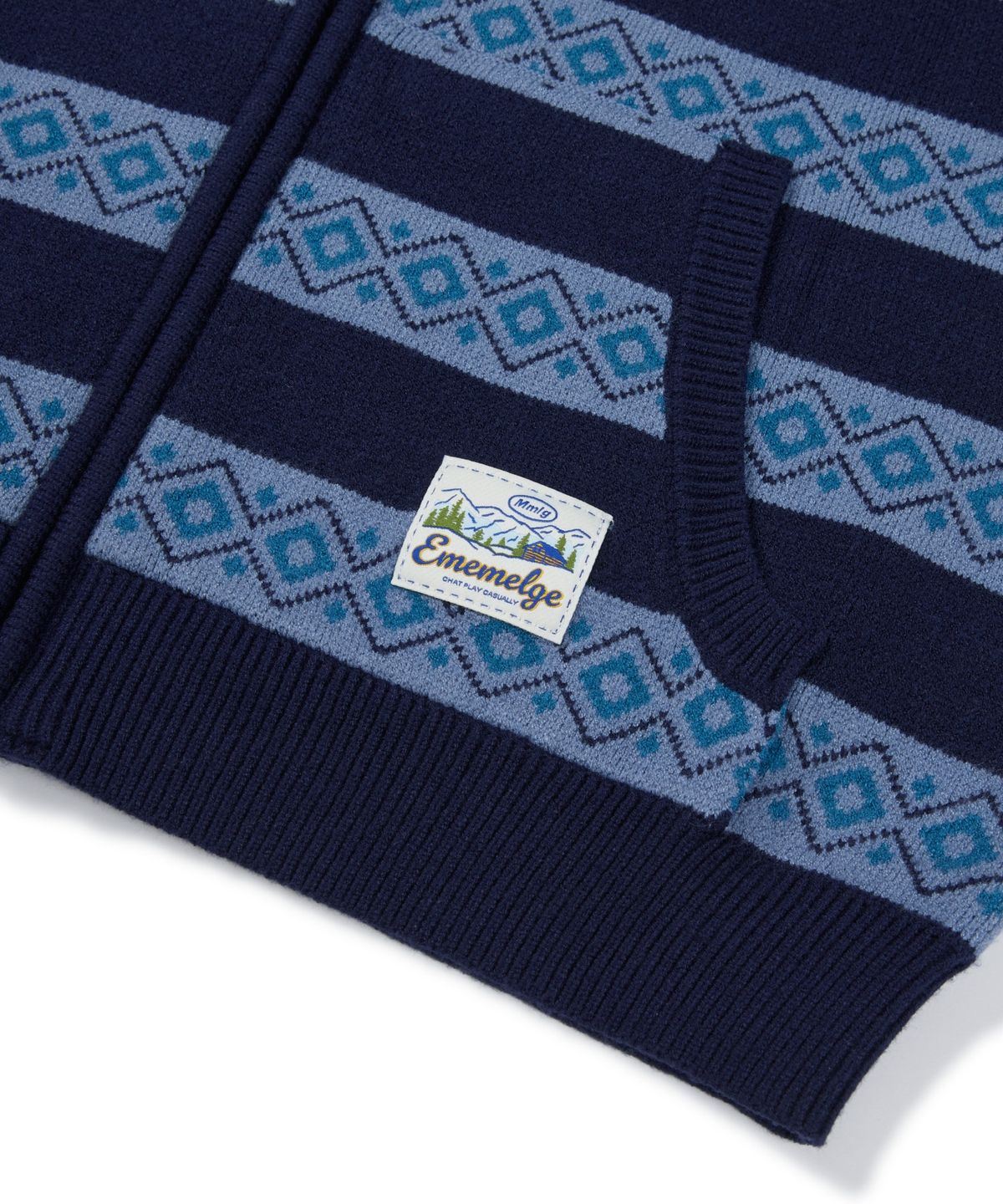 엠엠엘지(MMLG) ALPINE KNIT HOOD ZIPUP (NAVY)