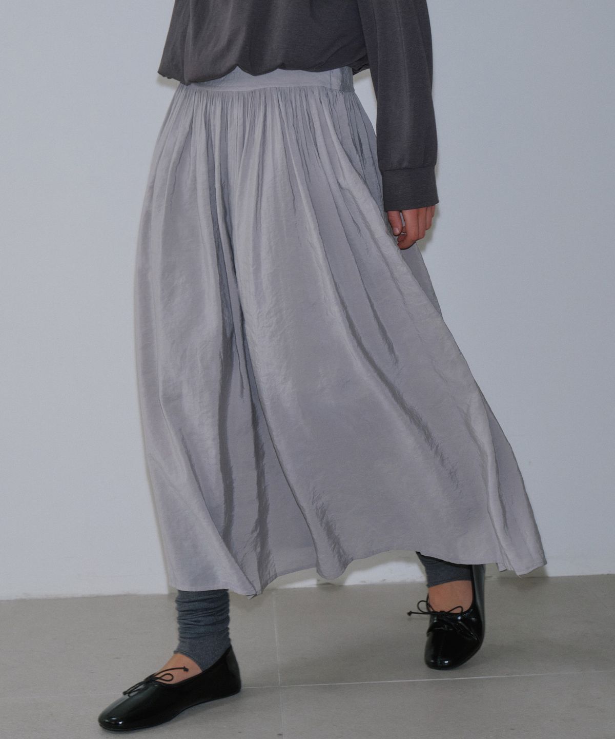 가더(GARDER) Oad Long Skirt (Light Gray)