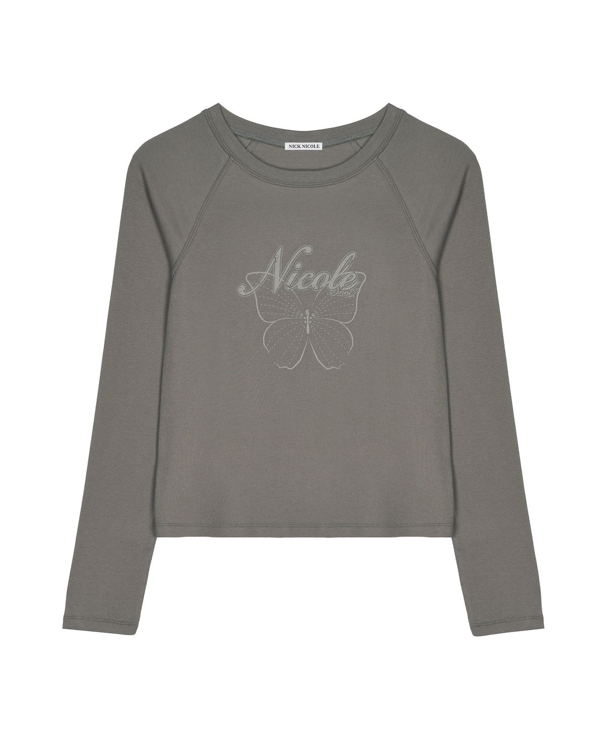 닉앤니콜(NICK&NICOLE) NICOLE BUTTERFLY RAGLAN TOP_BROWN