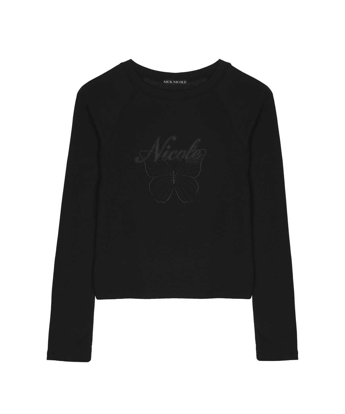 닉앤니콜(NICK&NICOLE) NICOLE BUTTERFLY RAGLAN TOP_BLACK
