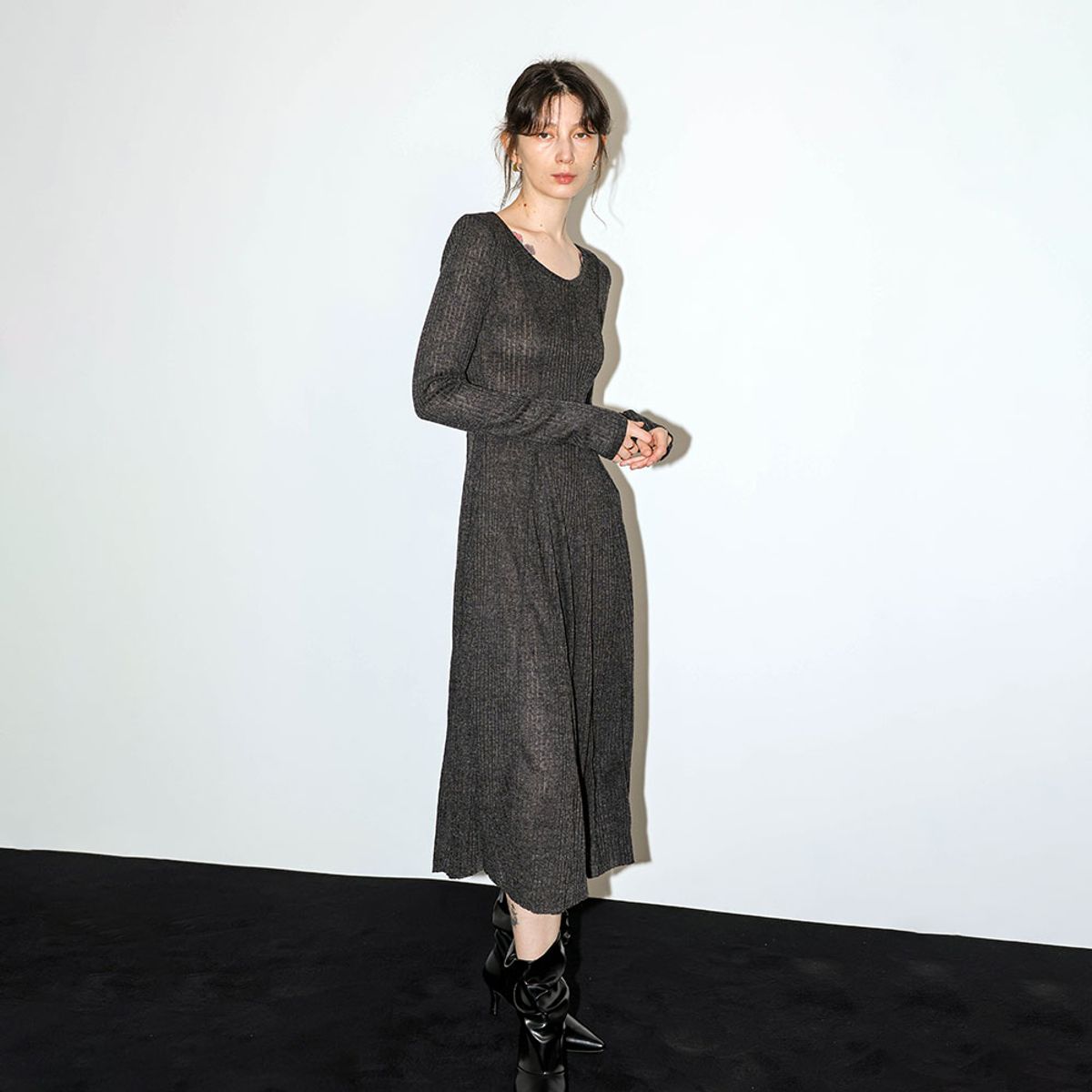 웬스데이딜라잇(WEDNESDAY DELIGHT) WD_Pleated knit dress_3color