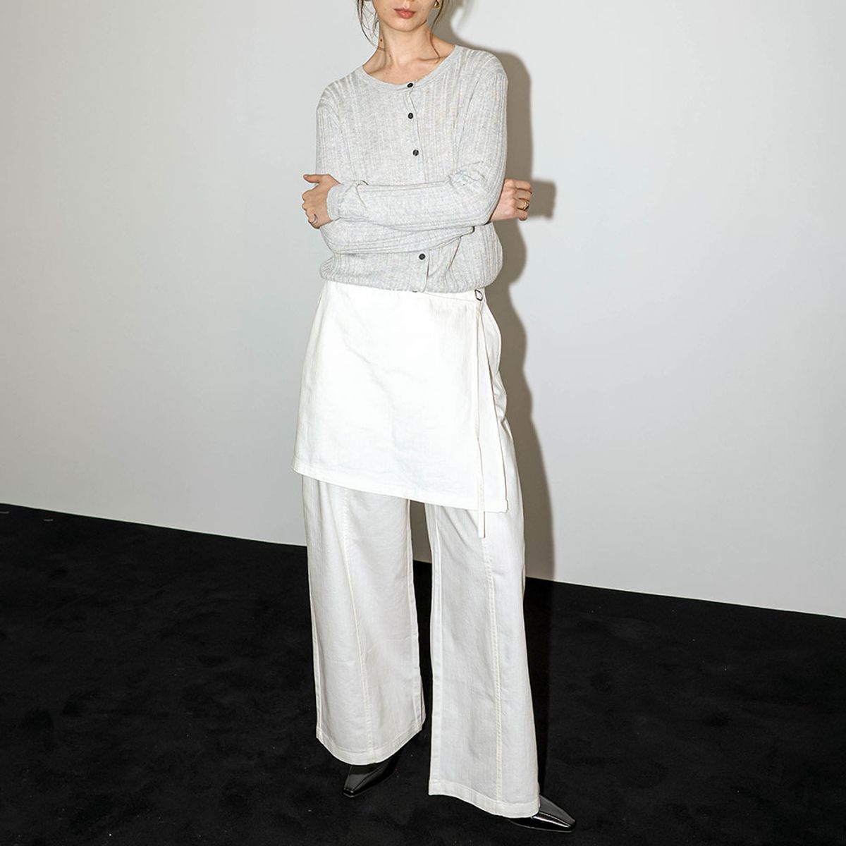 웬스데이딜라잇(WEDNESDAY DELIGHT) WD_Skirt layered wide pants_2color