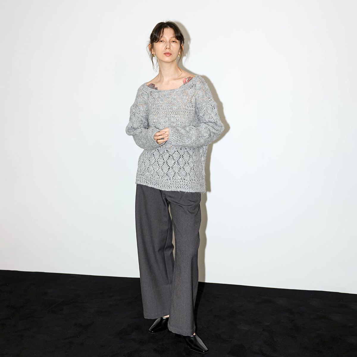 웬스데이딜라잇(WEDNESDAY DELIGHT) WD_Boat neck openwork knit