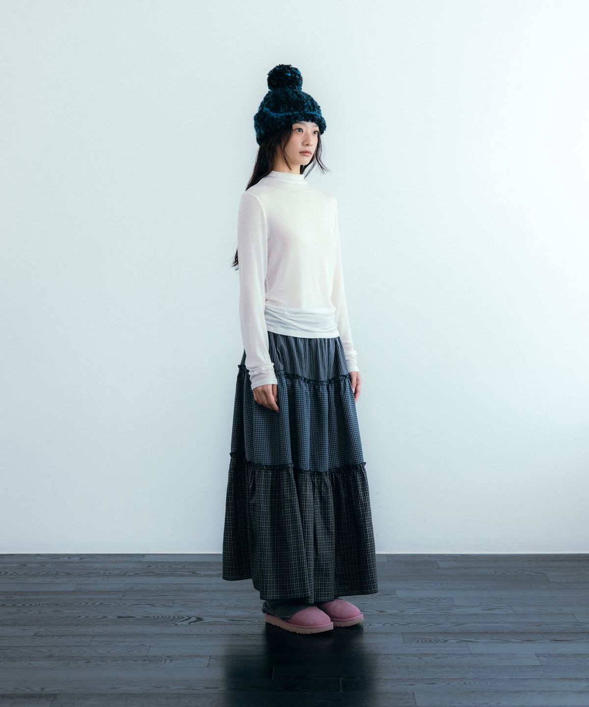 이요우아(IYOWUAH) Soft Half-Neck Long Sleeve, Ivory