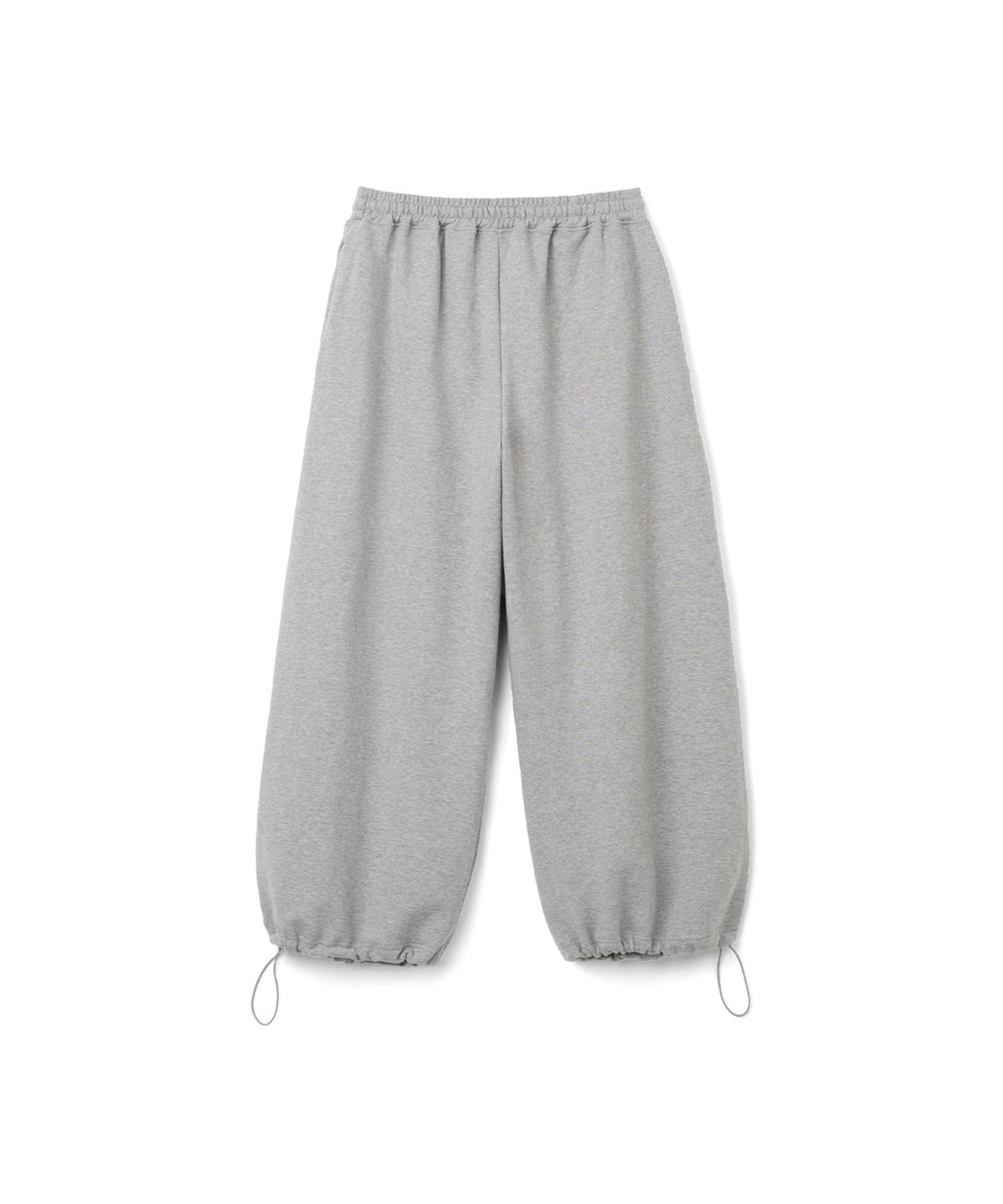 이요우아(IYOWUAH) Triple Tuck Sweat Pants, Melange Grey