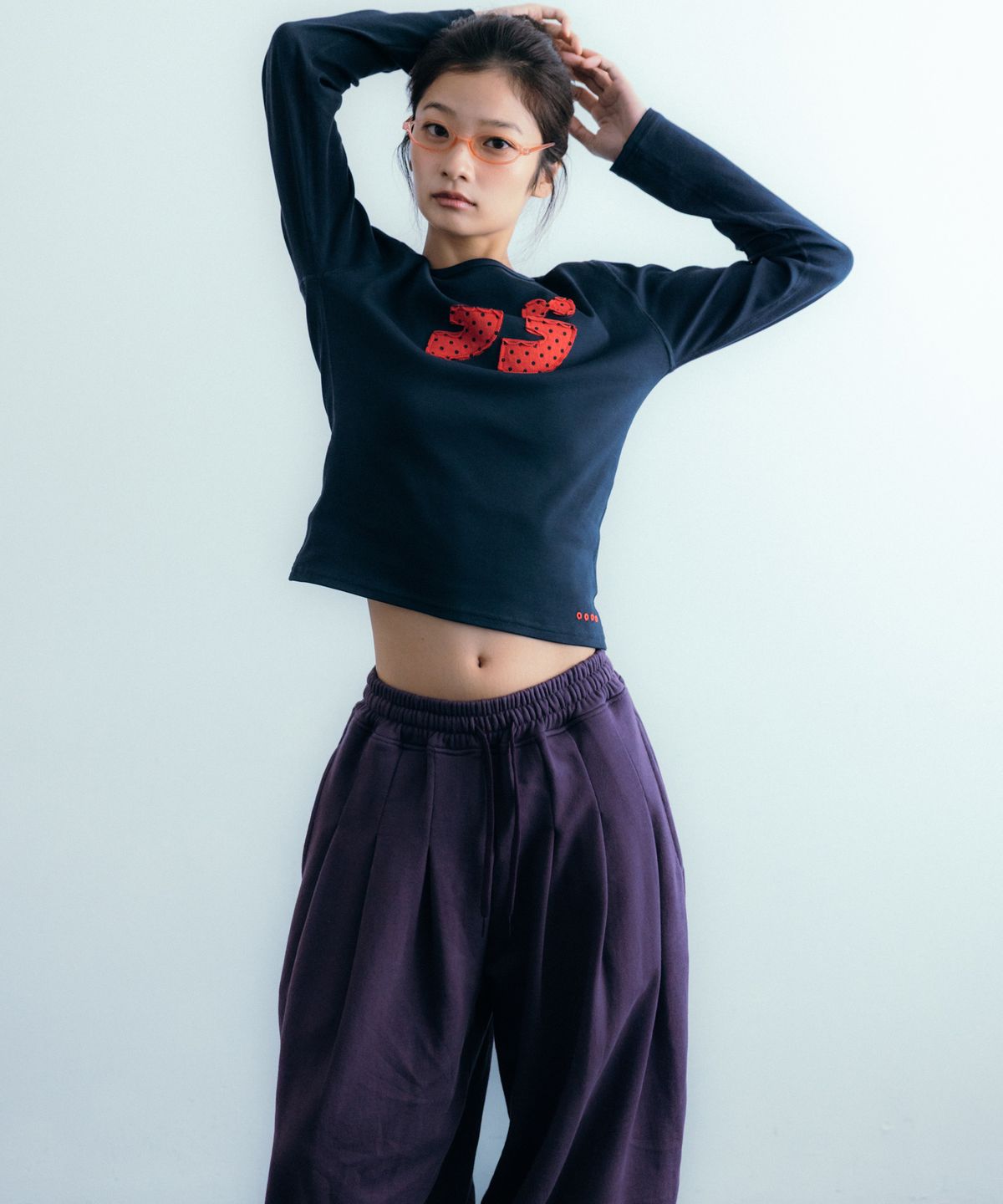 이요우아(IYOWUAH) Triple Tuck Sweat Pants, Purple
