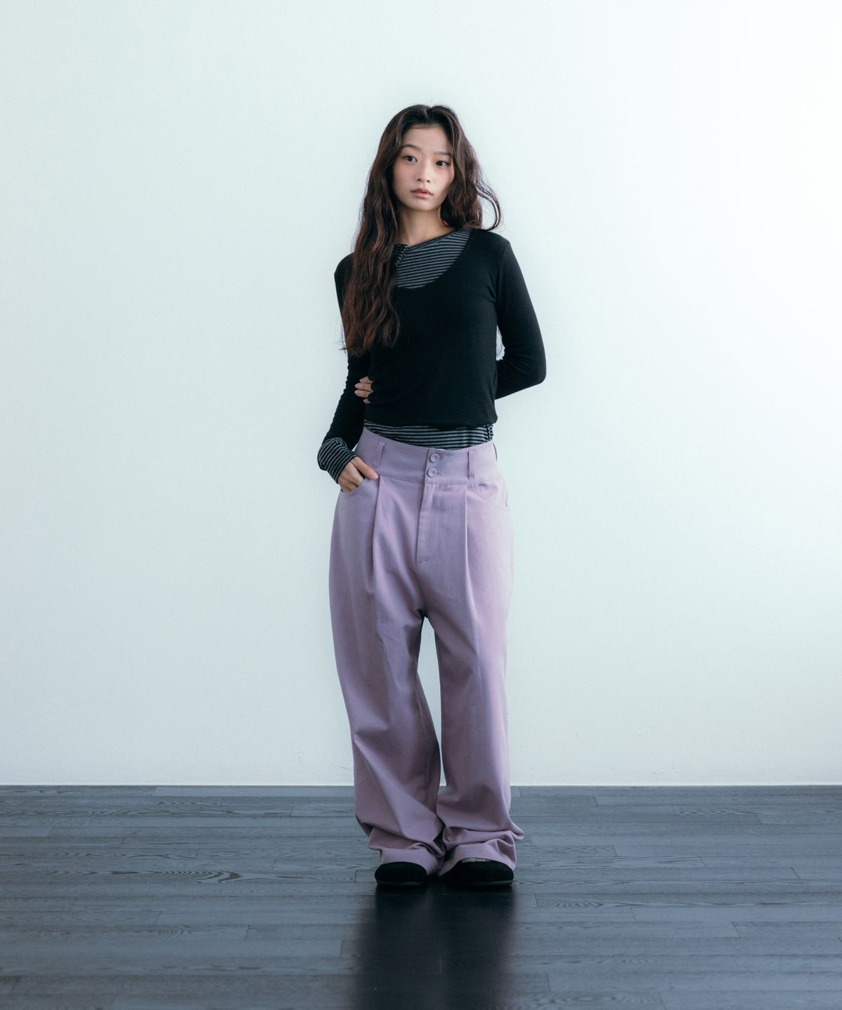 이요우아(IYOWUAH) Two-Way Long Sleeve, Black