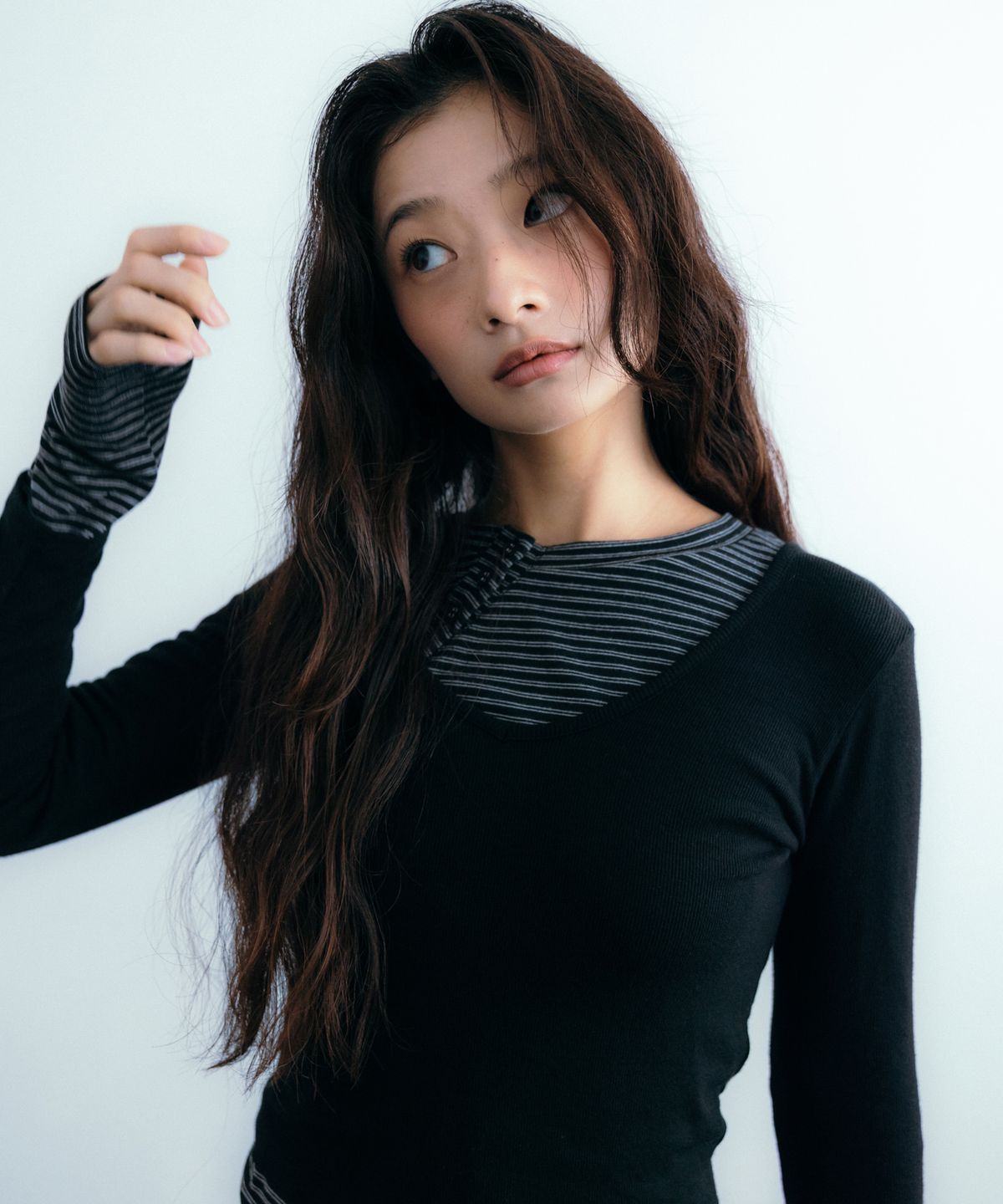 이요우아(IYOWUAH) Two-Way Long Sleeve, Black