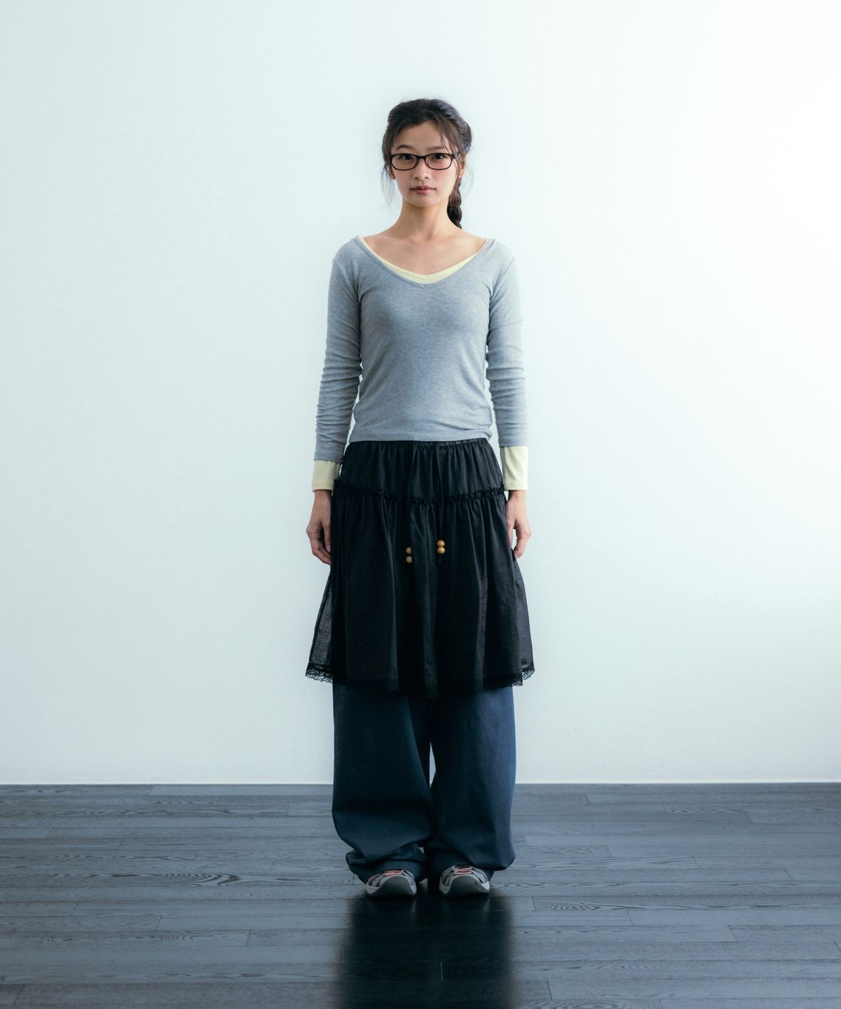 이요우아(IYOWUAH) Two-Way Long Sleeve, Grey