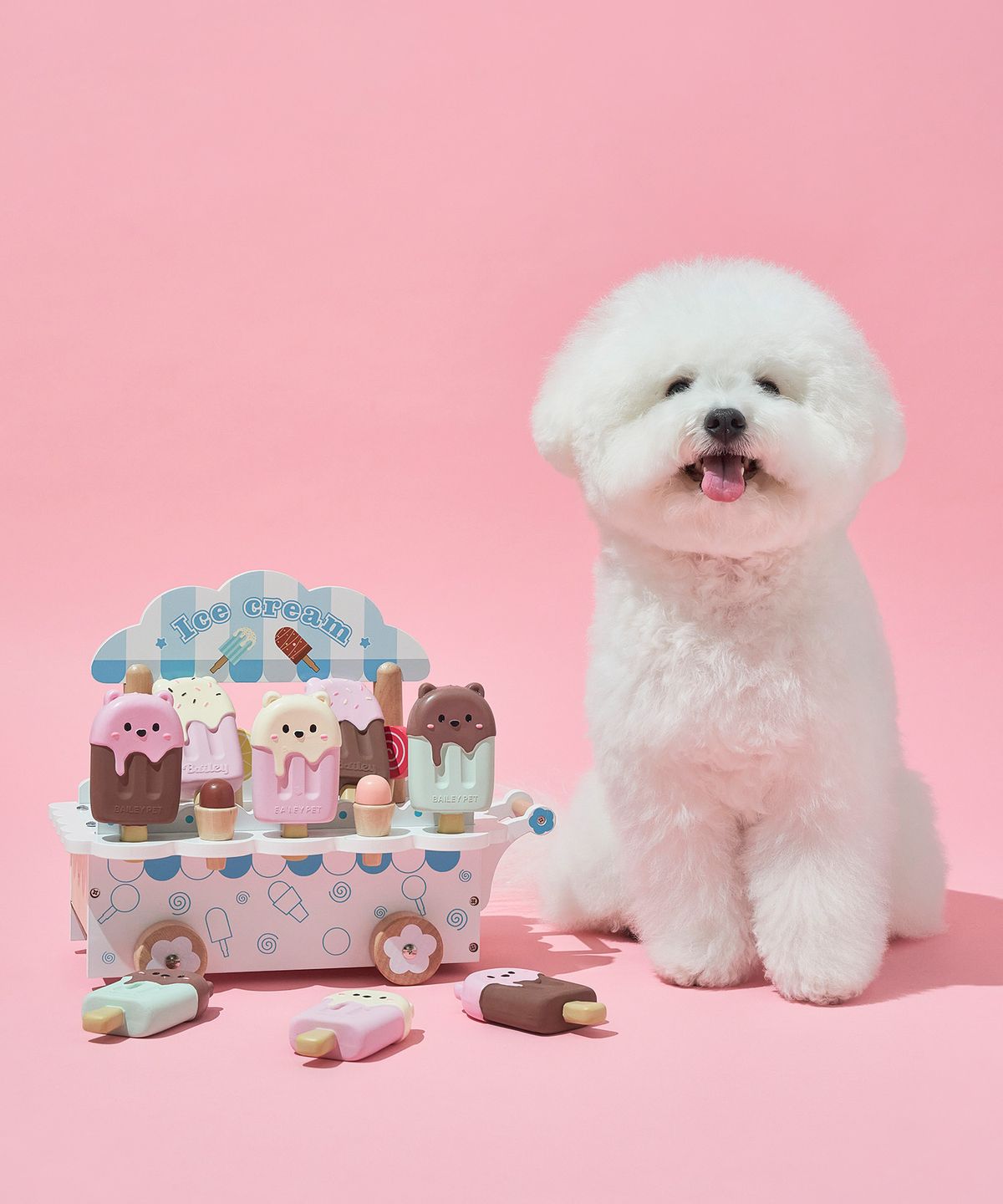 베일리(BAILEY) 강아지 삑삑이 이갈이 라텍스 장난감 아이스팝