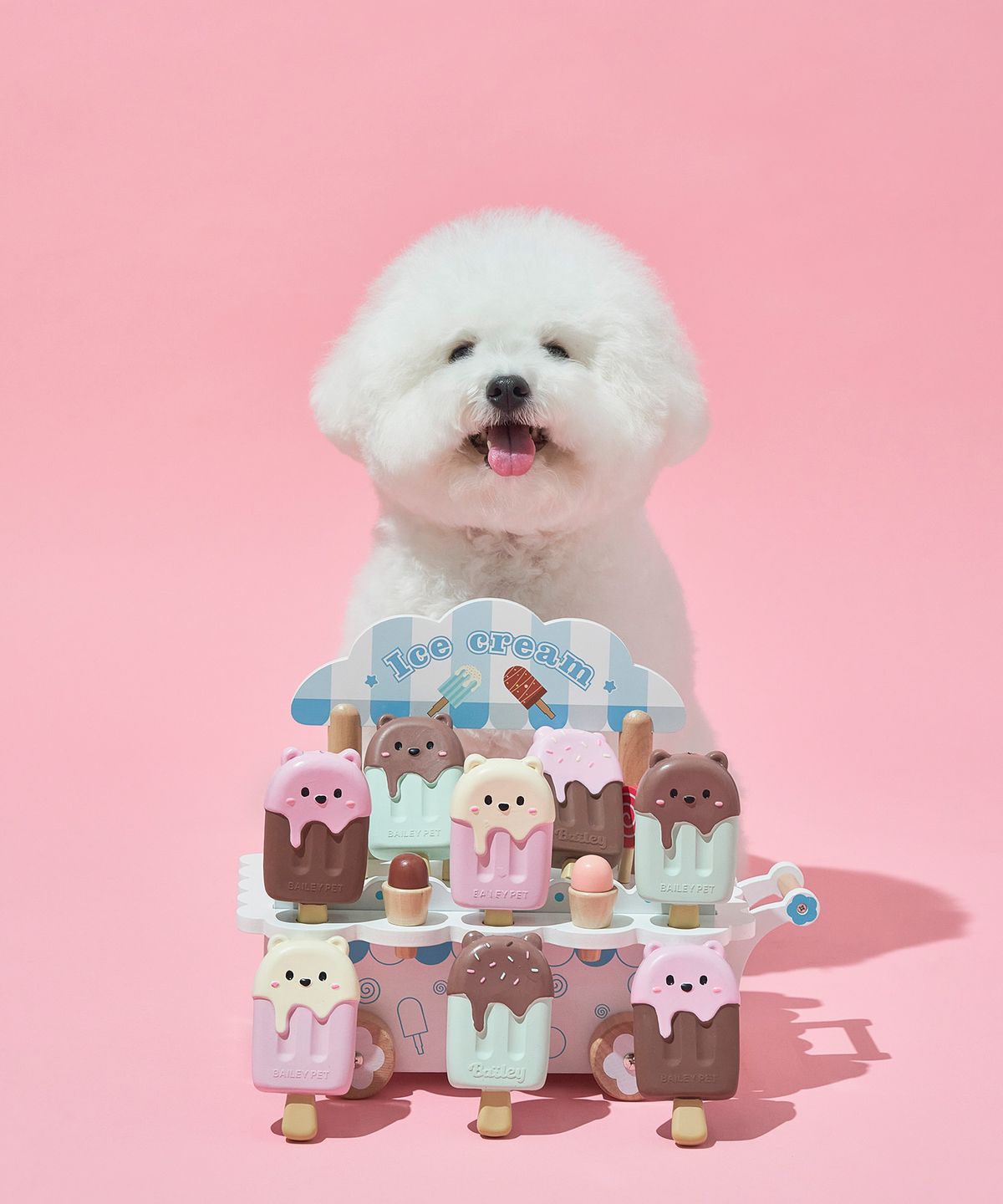 베일리(BAILEY) 강아지 삑삑이 이갈이 라텍스 장난감 아이스팝