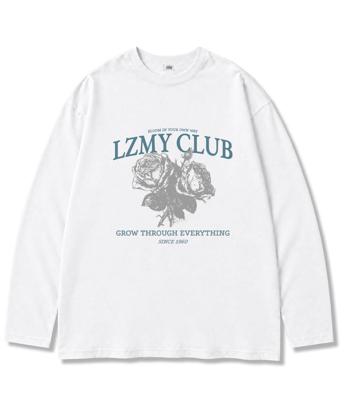 레이지메리(LAZYMERRY) LZMY플라워 16수 코튼 오버핏 긴팔 티셔츠 2컬러