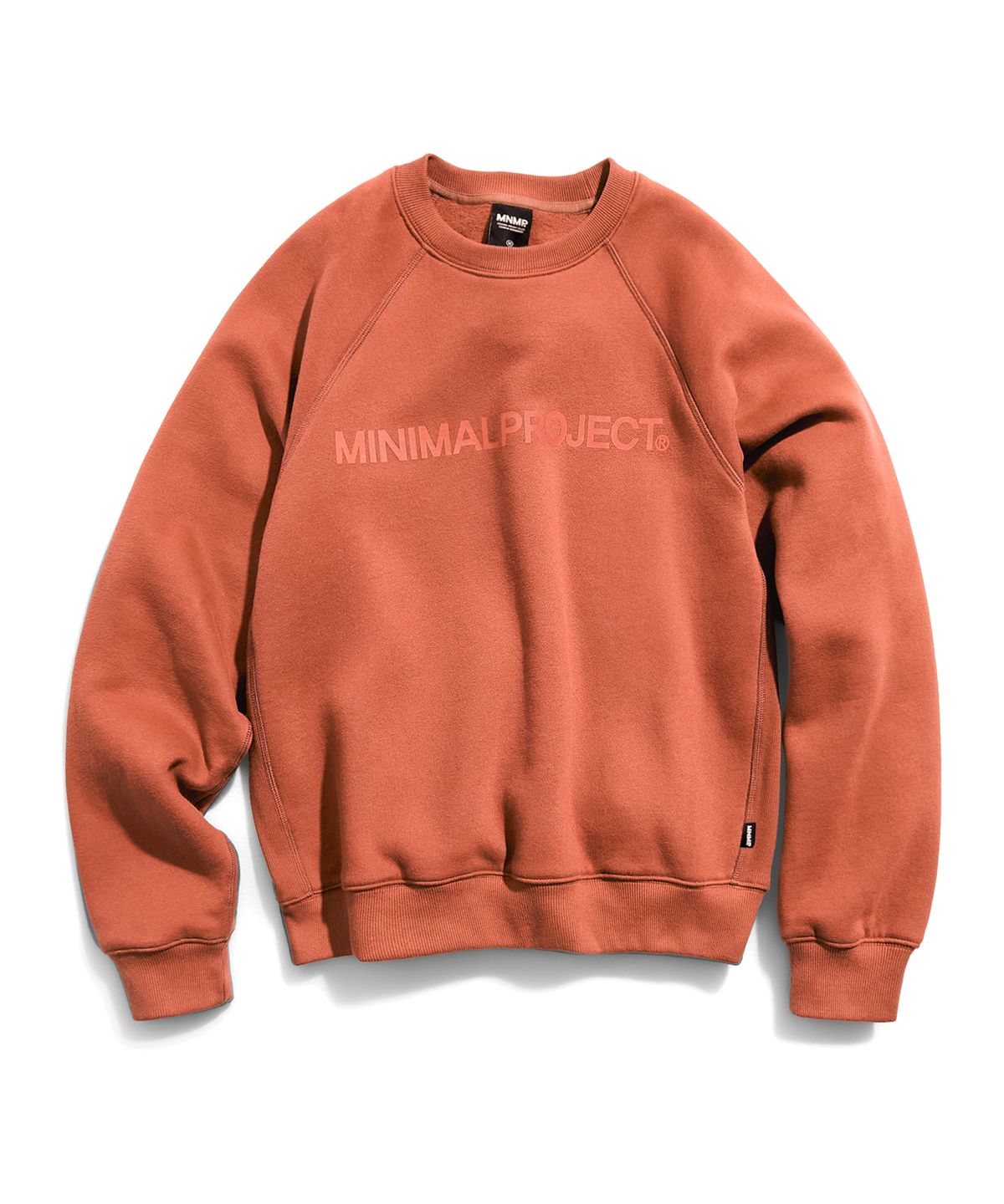 미니멀프로젝트(MINIMALPROJECT) 키네틱 헤비웨이트 기모 릴렉스 핏 레글런 맨투맨 티셔츠 MMT144 [ORANGE]