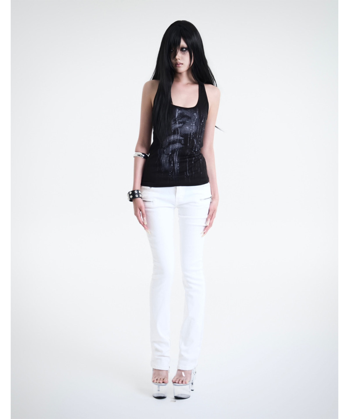 쿄이(KYOIII) SEQUIN FACE SLEEVELESS(BLACK)