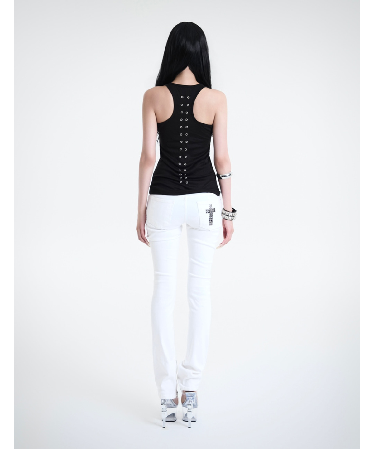 쿄이(KYOIII) SEQUIN FACE SLEEVELESS(BLACK)