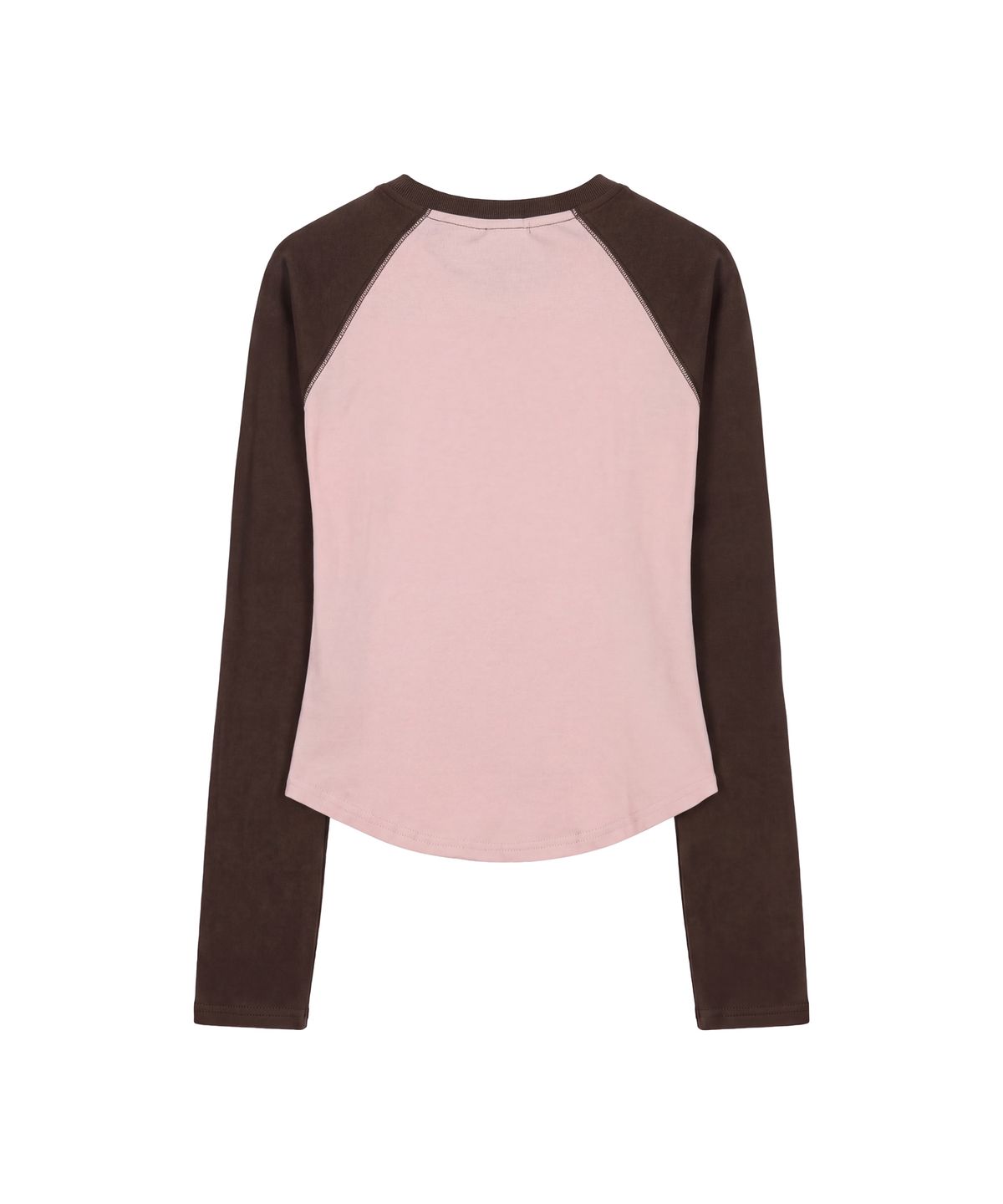 파시온(PASION) 메이비스 나그랑 티_핑크 & 브라운  Mavis Raglan Tee_ Pink & Brown