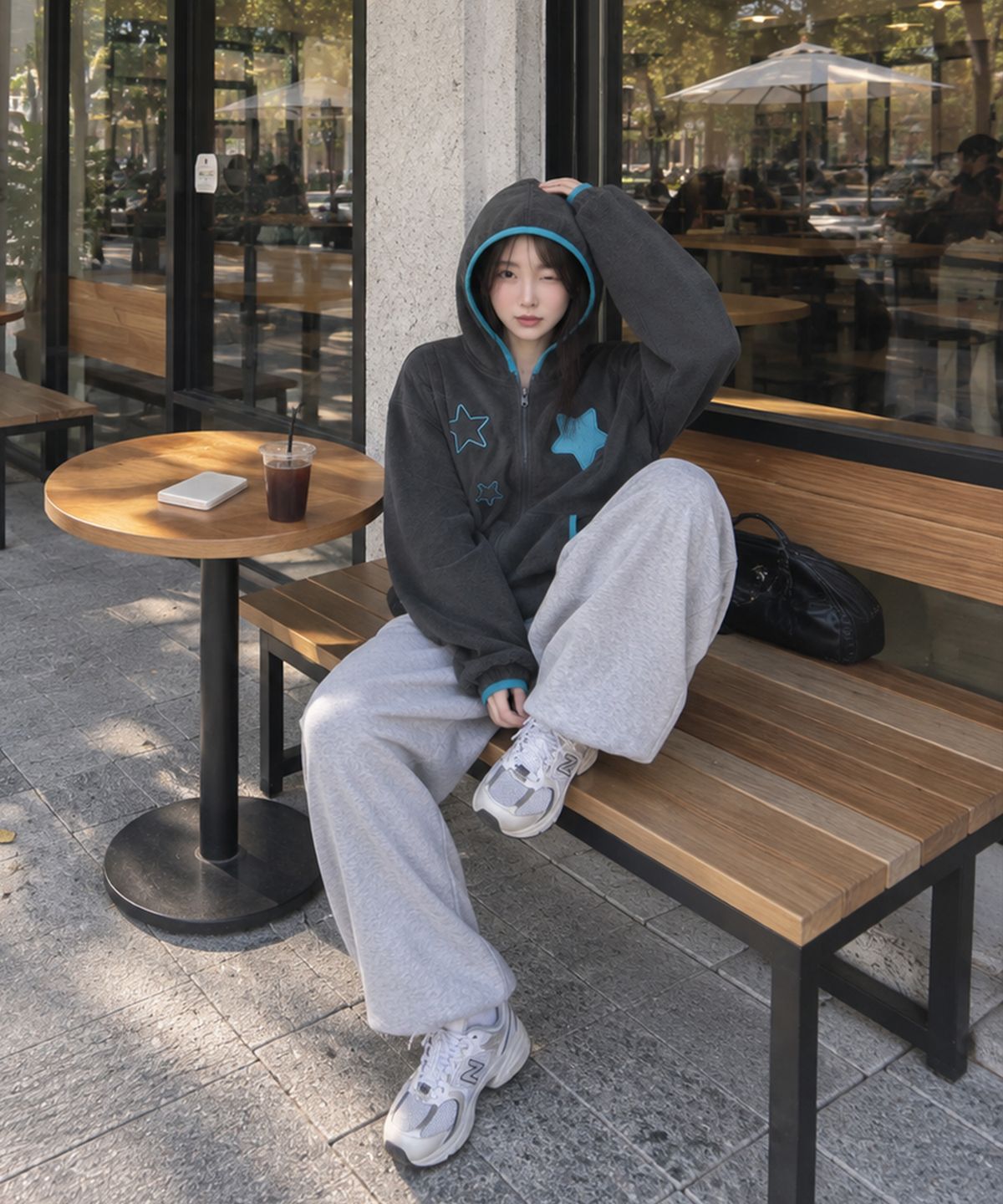 케이케이이이이(KKEEE) 러빗 스타 플리스 후드집업(1color)