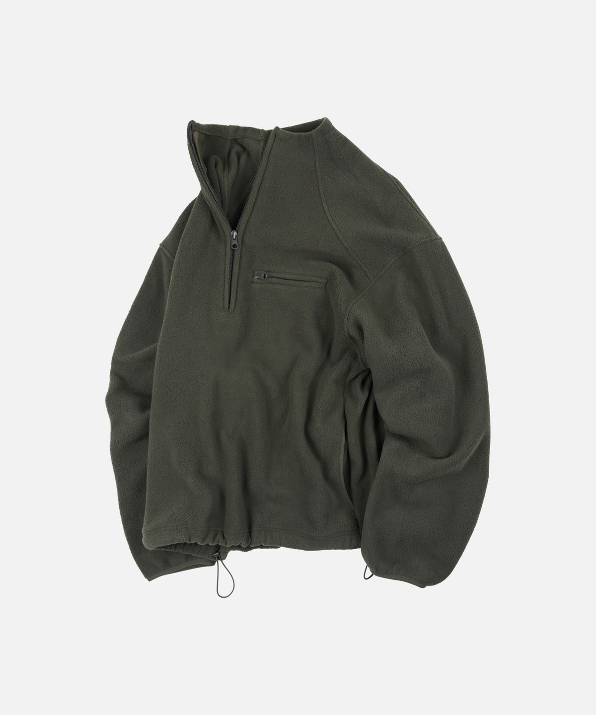 프리즘웍스(FRIZMWORKS) MOCK NECK FLEECE ANORAK PARKA _ DARK GREEN