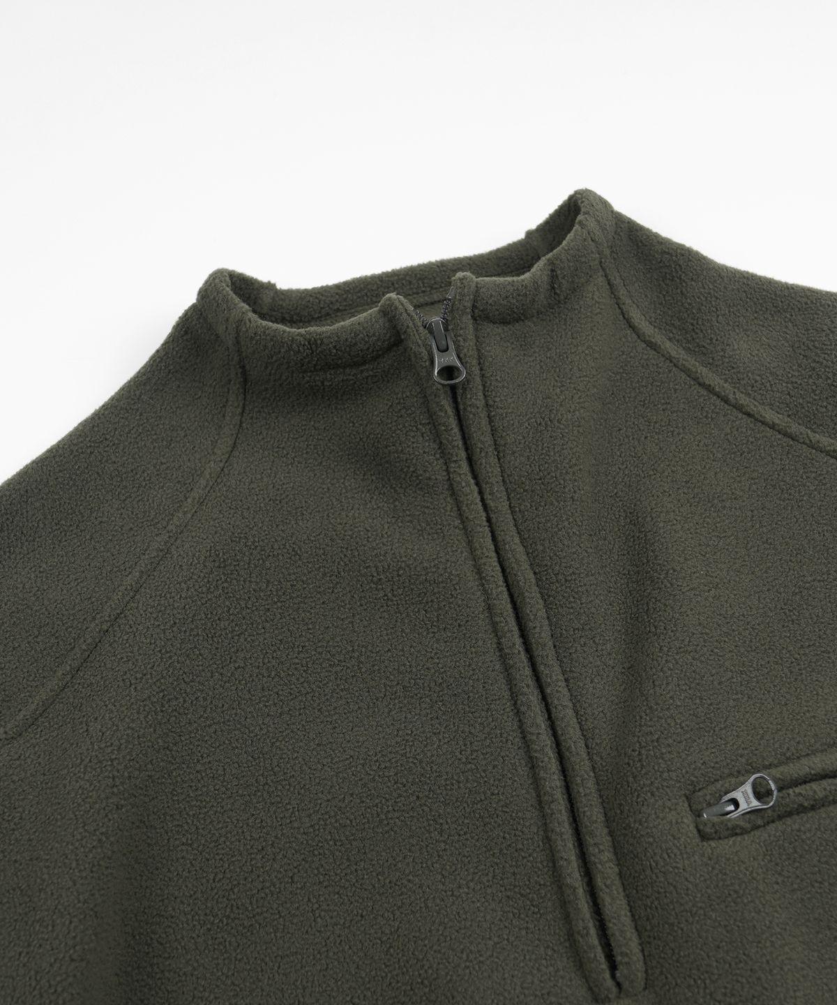 프리즘웍스(FRIZMWORKS) MOCK NECK FLEECE ANORAK PARKA _ DARK GREEN