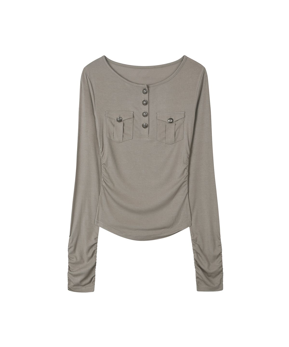 세컨모놀로그(SECONDMONO) Slim Fit Pocket Henley Top [KBEIGE]_SEWTS040KBEIGE