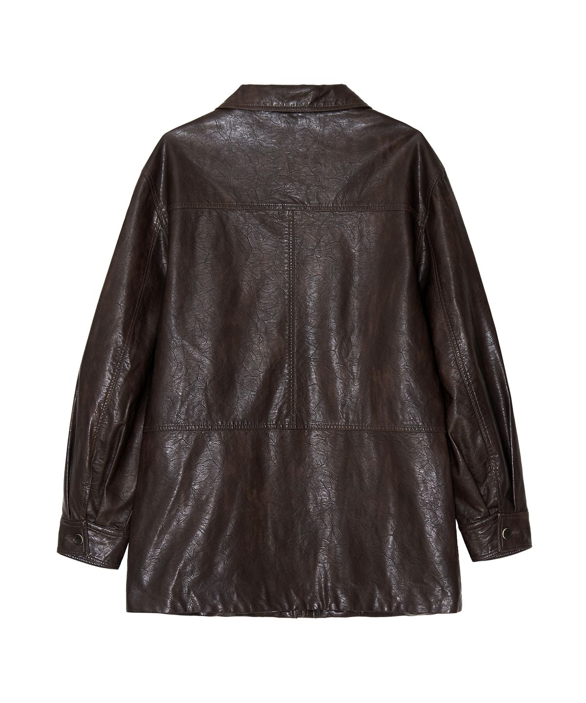 긴스키(GINSUKI) CITY WASHED LEATHER TRENCH JACKET (BROWN)