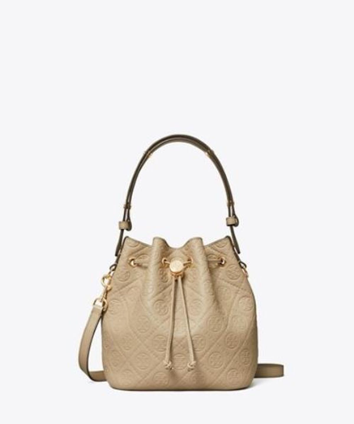 토리버치(TORYBURCH) 티 모노그램 페블 버킷 백 - 프레시 클레이