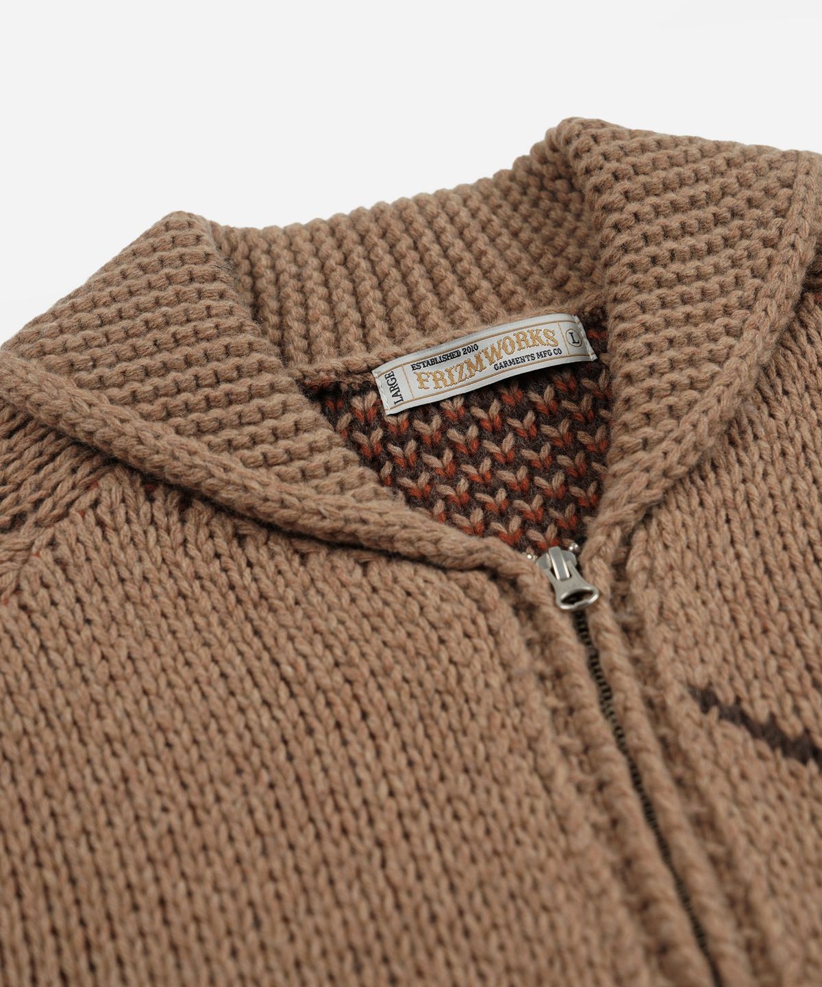 프리즘웍스(FRIZMWORKS) HUNTER HEAVY COWICHAN JACKET _ CHOCO BROWN