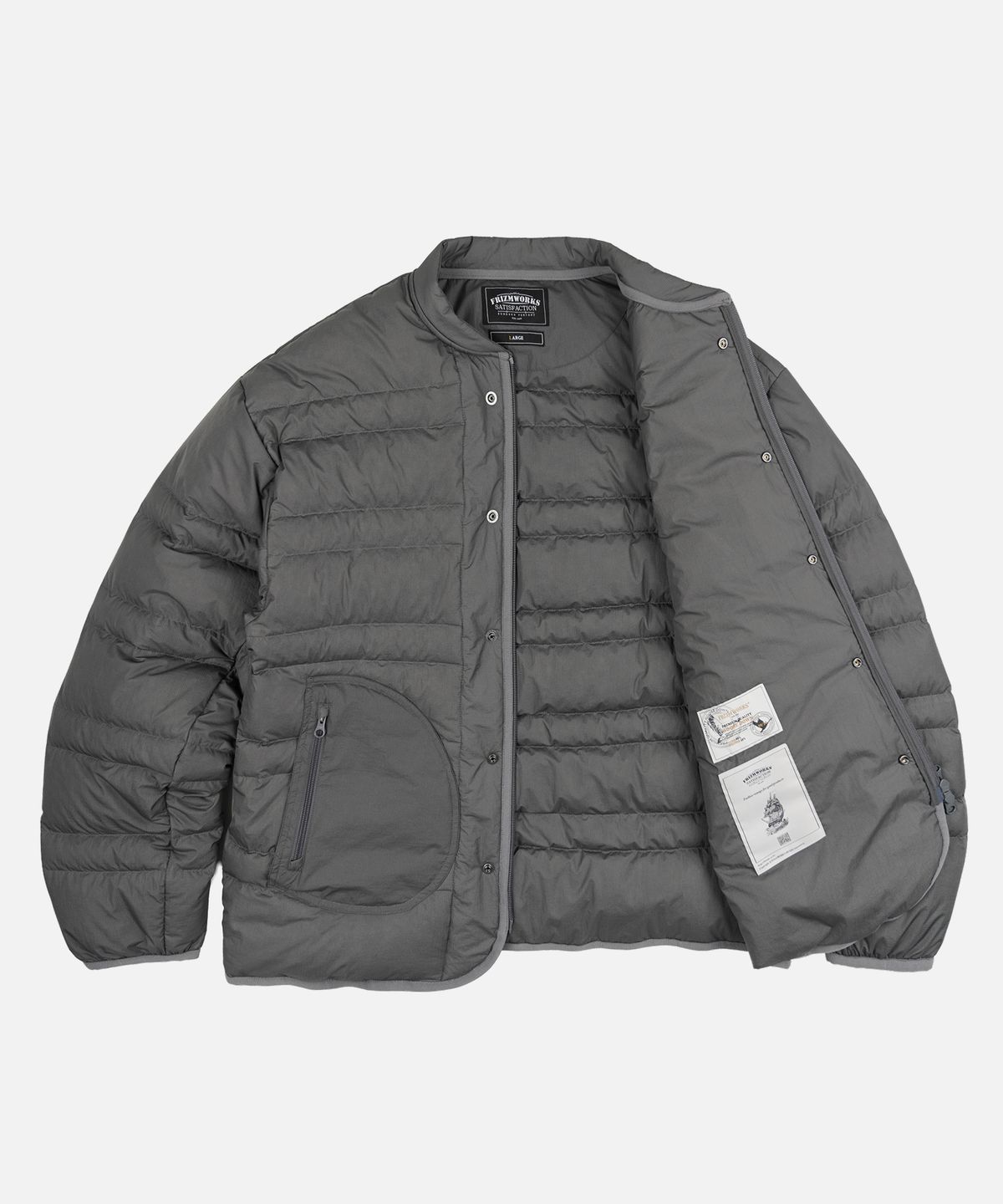 프리즘웍스(FRIZMWORKS) HALF MOON GOOSE DOWN LINER JACKET _ GUN METAL