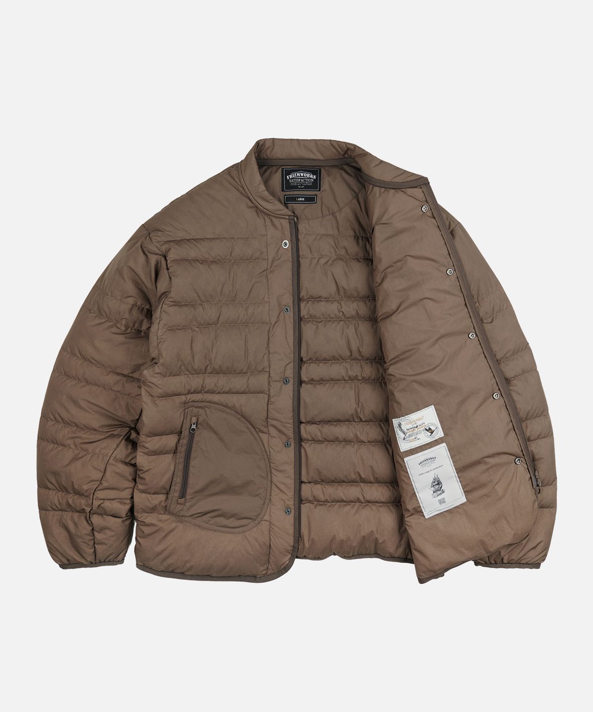 프리즘웍스(FRIZMWORKS) HALF MOON GOOSE DOWN LINER JACKET _ BROWN