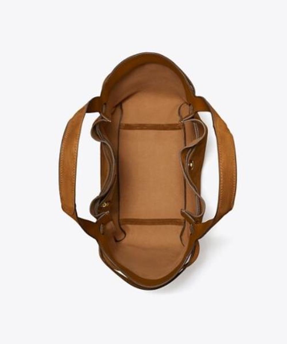 토리버치(TORYBURCH) 로미 스웨이드 토트 - 캐러멜