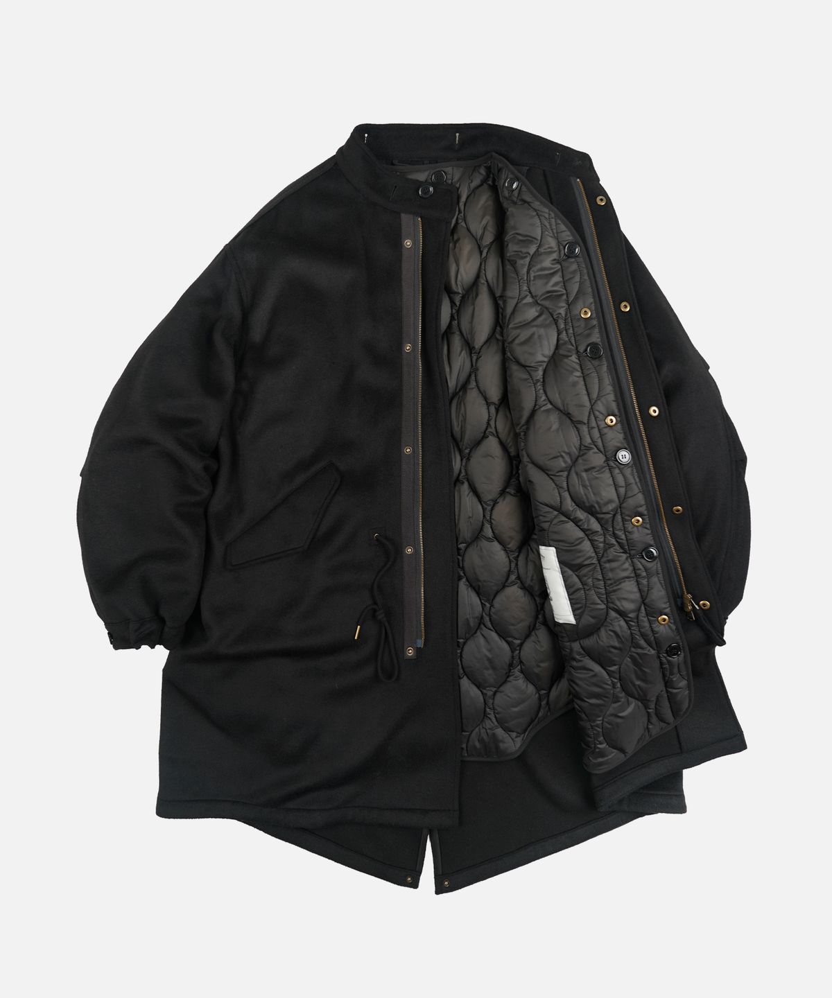 프리즘웍스(FRIZMWORKS) WOOL VINCENT FISHTAIL PARKA _ BLACK