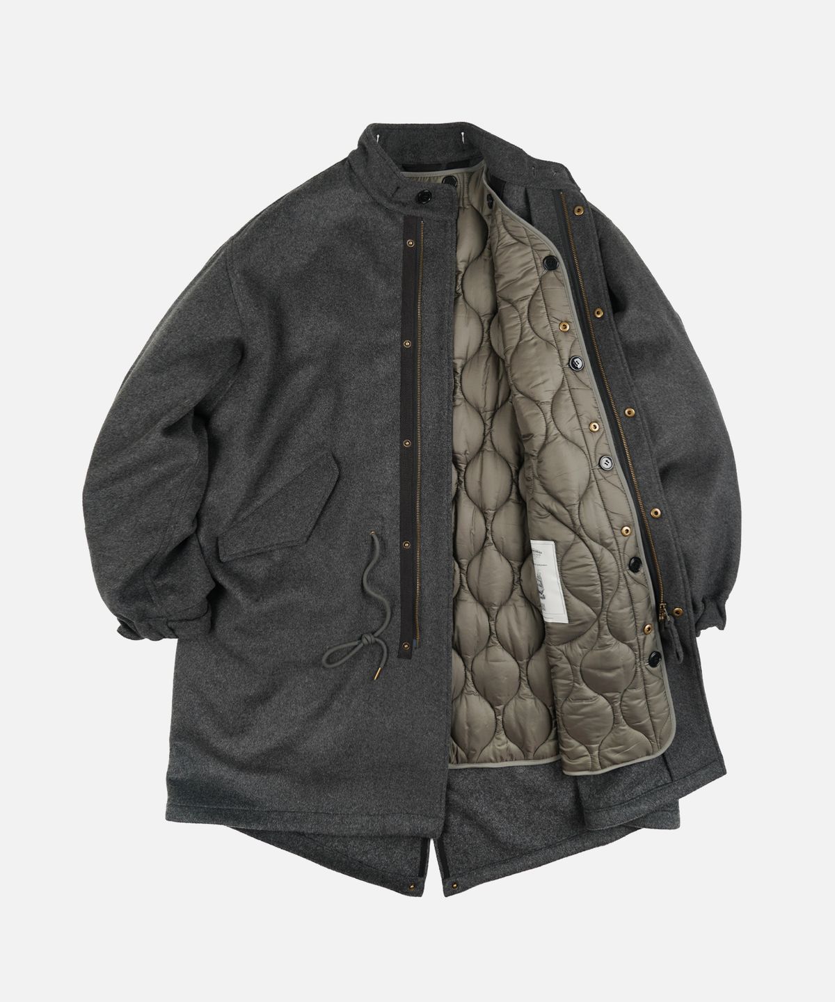 프리즘웍스(FRIZMWORKS) WOOL VINCENT FISHTAIL PARKA _ CHARCOAL