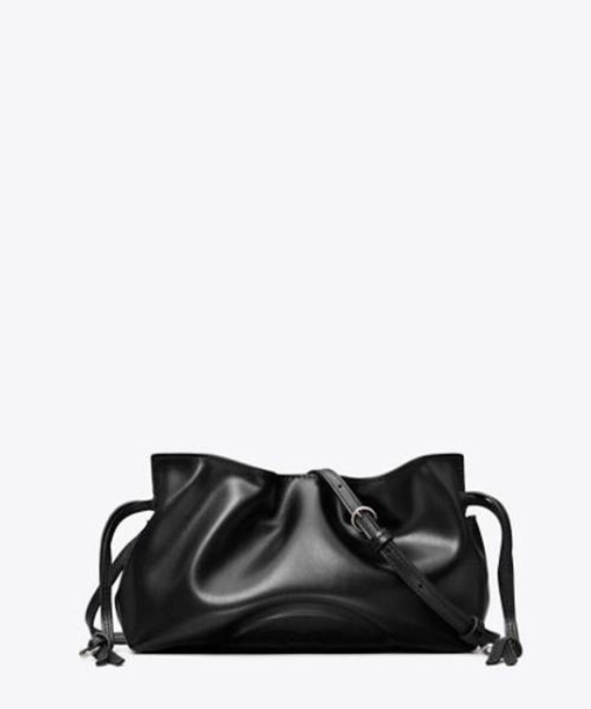 토리버치(TORYBURCH) 엘라 리사이클드 드로스트링 파우치 - 블랙