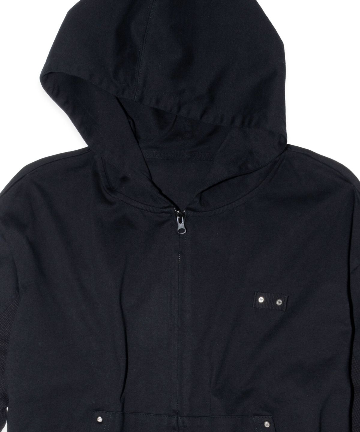 이티씨이(ETCE) Paneled Crop Hood Zip-up (Black)