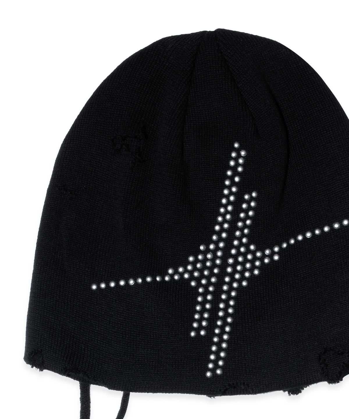 이티씨이(ETCE) Distressed Eyelet Beanie (Black)