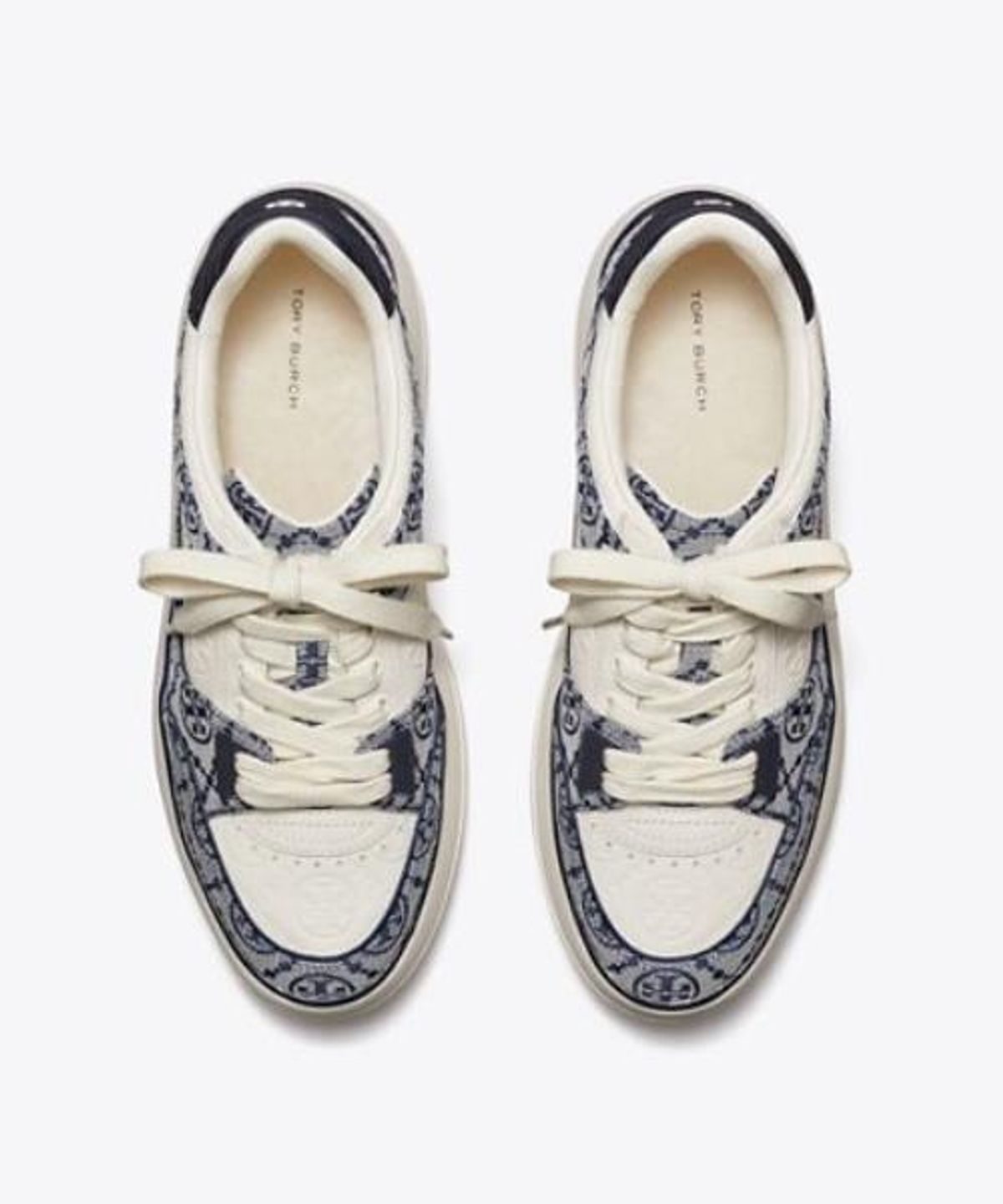 토리버치(TORYBURCH) 티 모노그램 스테이지 스니커 - 네이비 티 모노 / 크림 / 뉴 네이비