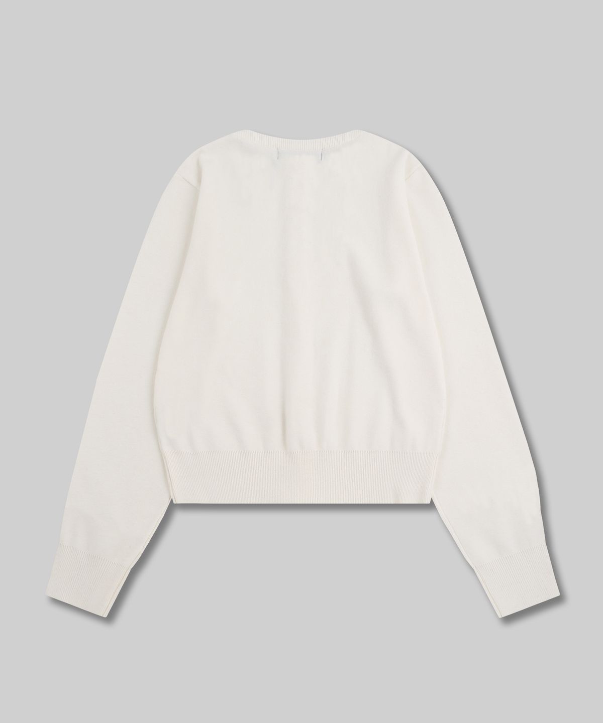 돌핀웨이브어패럴(DOLPHIN WAVE APPAREL) 돌핀 우먼즈 세미크롭 라운드넥 소프트 울 가디건 아이보리